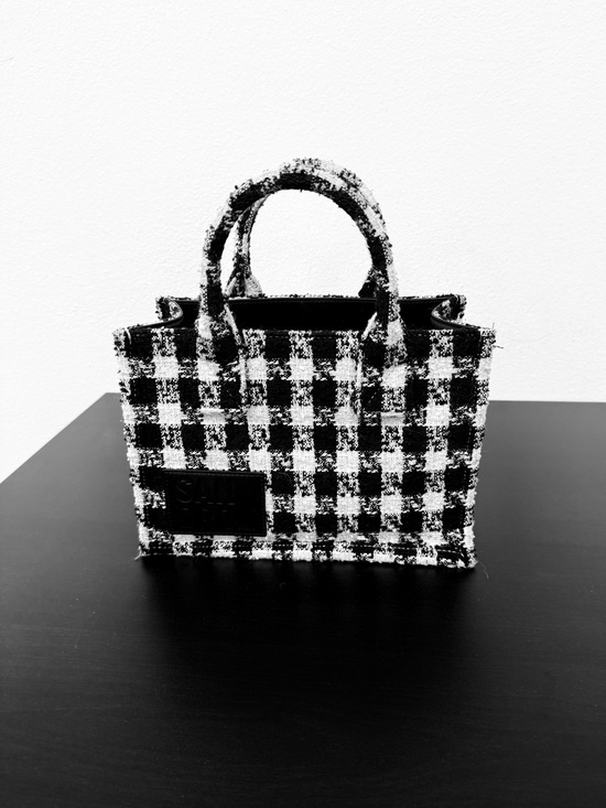 Sandro Paris Handbags - UNIQUE Sandro Paris black & white tweed fabric tote - Adorable! FREE SHIPPING